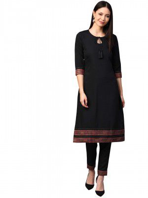 ZIYAA Women's Crepe Straight Kurta
