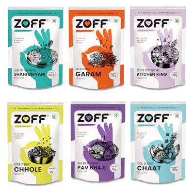 ZOFF Blended Kitchen spices - Pack of 6 |Pack Contains - Shahi Biryani Masala 100 g , Garam masala 100 g , Kitchen King Masala 100 g , Chhole masala 50 g , Pavbhaji masala 50 g , Chaat masala 100 g . 