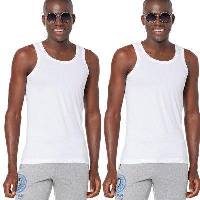 Zoiro Men's Soft Classic Cotton Solid Vest (Pack of 2)