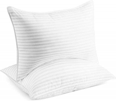 Zoliva Standard Pillow Microfiber Soft Pillows for Bed, 100% Breathable Cotton Sleeping Pillows, Great for Side and Back Support Pillow (Recron Pack of_2)