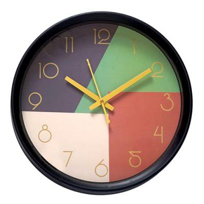 Zoliva Wall Clock 12" Silent Quartz Decorative Latest Wall Clock (Green-Peach)