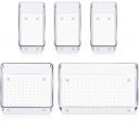 Zollyss 5 Pcs Desk Drawer Organizers Trays Set Clear Plastic Storage Bins Bathroom Drawer Tray Dividers Vanity Trays Organizer for Bedroom Dresser Makeup Kitchen Utensil Office...