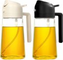 ZOMBULA Olive Oil Dispenser, 2 in 1 Oil Sprayer for Cooking,470ml Glass Oil Spray Bottle, Food-grade Oil Dispenser and Oil Sprayer for Kitchen, Salad, Frying...