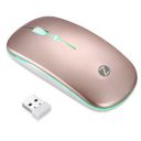Zoook Blade Wireless Mouse -Rechargeable 7 Colour mice/ RGB Breathing Lights/ 3 DPI Levels/ Auto Shut Down/ Silent Click Technology/ 600 Mah Battery/ Light Weight/ Plug and Play (Rose Gold)...