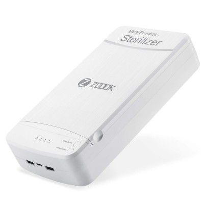 Zoook Exterminator UV Sterilizer Box |UV Sanitiser Box UVC Disinfection Box with Dual Row UV Lamps and LED Indicators Along with Type C Input and a Dual USB Output for Mobile Charging and Aroma (White