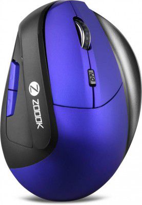 Zoook Infinite Vertical Mouse,6 Buttons,Ergonomic High Precision Sensor, Auto Turn Off Wireless Optical Mouse (2.4GHz Wireless, Blue)