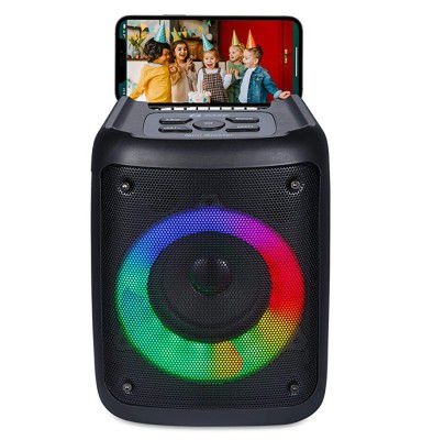 Zoook Mini Blaster Bluetooth Party Speaker 10 watts Karaoke/USB/TF/AUX/Mic Input/RGB lights/1200 Mah Battery/Bluetooth 5.0/Top Control Panel - (Black)