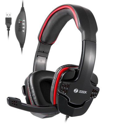 Zoook Stingray USB Headphone with Mic, Red and Black (ZK-Stingray)