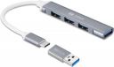 Zoook Type c to USB 3.0 hub/4 port/1 USB 3.0 port/3 USB 2.0 port/Free usb convertor/ iU43 USB Hub  (Grey)...
