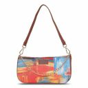 ZOUK Abstract Printed Women's Handcrafted Vegan Leather Multicolor Casual Mini Shoulder Bag...