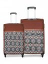 ZOUK Avasa Himalayan Trails Polyester Soft 4 Spinner Wheel 360° Rotating Set of 2 Medium and Large (60+70 cm)...