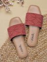ZOUK Womens Shimla Freesia Casual Flats RedFlat Sandal...
