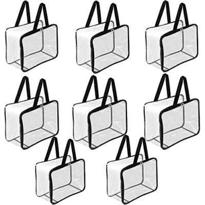 ZOXAR Transparent Multipurpose Storage Bag for Wardrobe | Transparent Saree Covers | Large Plastic Storage Bag | PVC Packing Organizer - 40x32x22 cm (01)