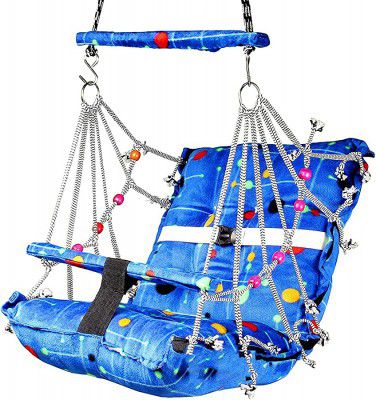 ZuMart® Cotton Swing Chair for Kids Babys Children Folding and Washable 1-8 Years with Safety Belt - Home,Garden Jhula for Babies | Swing for Kids | Baby Hanging Swing Jula (Multicolor)