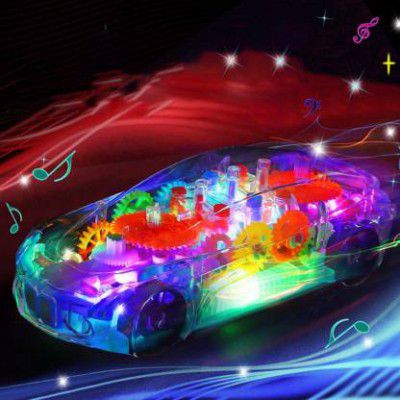 ZUNBELLA 3D Super Transparent Car 360 Mechanical Rotation with Sound &Light Toys for Kids  (Multicolor)