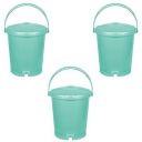 Zureni Pedal Bin with Lid & Handle Garbage Waste Trash Can Dustbin for Home Kitchen Office Bathroom Use - (11.25 Litres, Pack of 3, Green)...