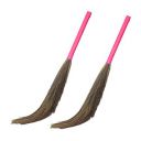 Zureni Sangini Traditional Grass Broom 39" Phool Jhaadu Comfortable Grip Broomstick (Pack of 2, Random Colors)...
