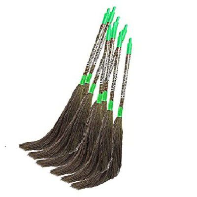 Zureni ZN-BR-02 Floor Broom with Natural Soft No Dust Grass (40 Pcs, Random Colours)