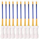 Zureni ZU-TMOP10 Cotton Twist Mop Stick for Floor Cleaning, Home, Office and Commercial Use Sturdy Rod Handle with Super Absorbent Mop Head Squeeze Pocha (Pack of 10, Random Colour)...