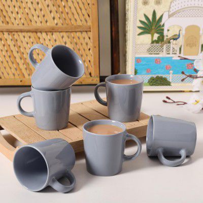 Zynkraft Ceramic Tea & Coffee Mugs Set of 6 – 120 ml