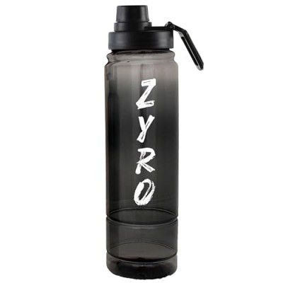 Zyro 1L Motivational Water Bottle 1000ml Plastic, Black